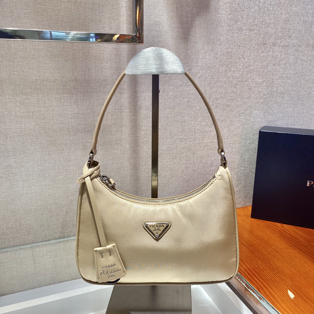 Prada Mini Re Edition 2005 Re Nylon And Saffiano Bag Desert Beige 1NE204